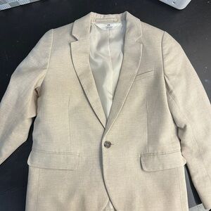 H&M single breasted jacket, light taupe, (7-8Y), 80 % cotton 20% linen